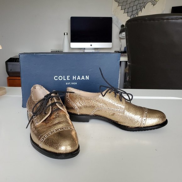 Cole Haan Gramercy Oxford Gold - Picture 1 of 7